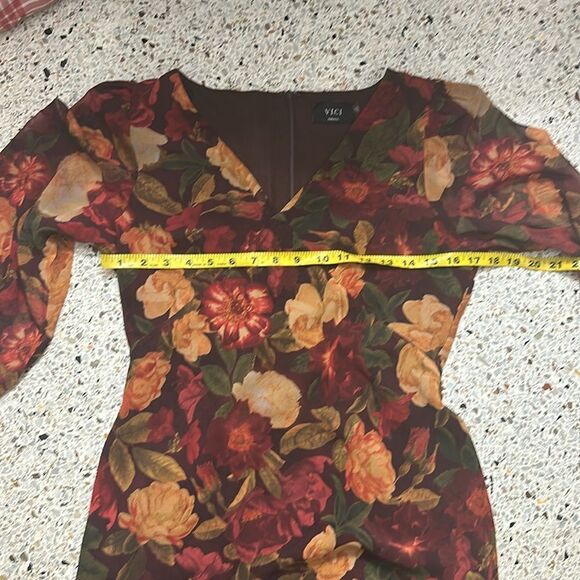 New VICI forested trails floral print midi dress sangria bloom small s - Picture 7 of 9